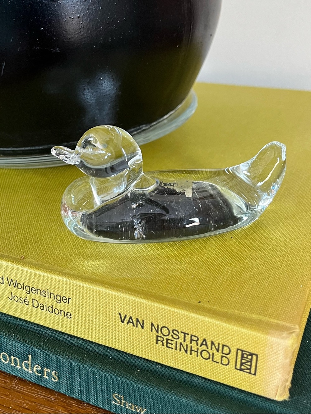Clear Glass Duck Figurine - Decorative Bird Accent